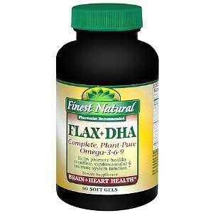  Finest Natural Flax DHA Softgels, 60 ea Health & Personal 