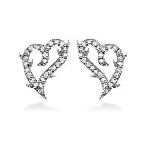  Mini Guarded Love Diamond Heart Earrings in 18K Sziro 
