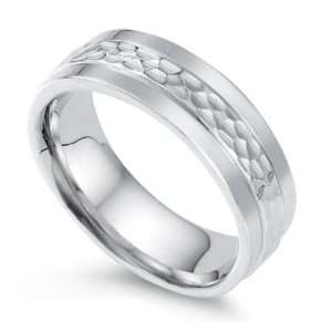  Designer Wedding Bands, Platinum Wedding Ring , Hammered 6 