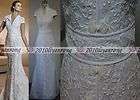 neck Mermaid Wedding Dresses White/Ivory Court Short Sleeve Bridal 