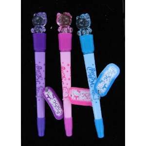    Set of 3 Light up Ball Point Hello Kitty Pens Toys & Games