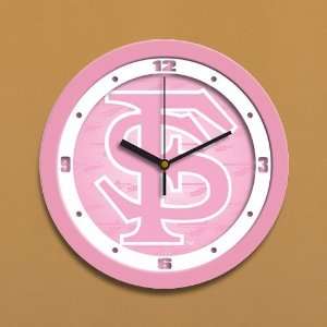  Florida State Seminoles (FSU) Pink Nursery Wall Clock 