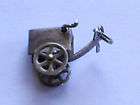 Vintage Sterling Silver 3D Mechanical HURDY GURDY ORGAN GRINDER Charm