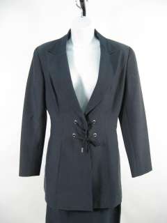 STATE OF CLAUDE MONTANA Navy Blazer Skirt Suit Outfit 8  