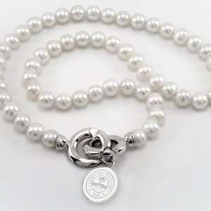   Clemson University Pearl Necklace with Sterling Silver Charm: Sports