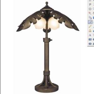 3 Light Outdoor Palm Tree Table Lamp