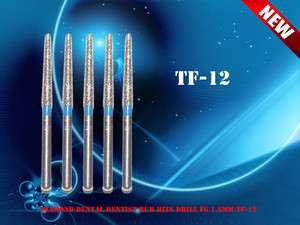 5x Diamond Dental Dentist Bur Bits Drill FG 1.6mm TF 12  