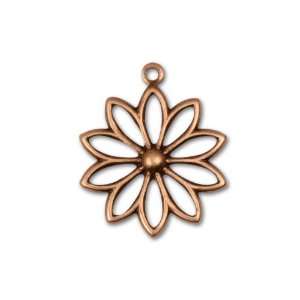  Antique Copper Plated Flower Outline Charm: Arts, Crafts 