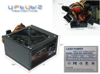   ATX 12CM Fan 600W Silent Power Supply w/20 24pin SATA PCI E  