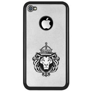  iPhone 4 or 4S Clear Case Black Regal Crowned Lion 