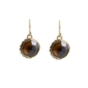  Barse Bronze Smoky Glass Faceted Earrings: Jewelry