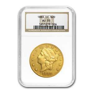  1883 CC $20 Gold Liberty Double Eagle AU 55 NGC Toys 