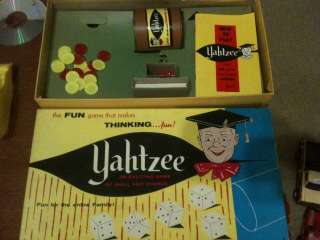 1967 E. S. LOWE   YAHTZEE DICE GAME   COMPLETE IN BOX   LIGHTLY USED 