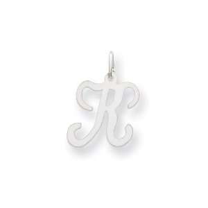  Initial K Charm in 14k White Gold: Jewelry
