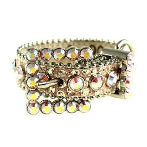  Pink and Gold Croc Bling Dog Collar