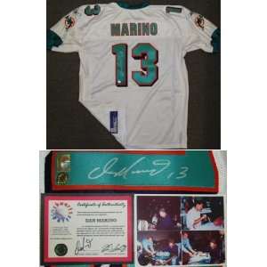  Dan Marino Signed Dolphins Reebok Authentic White Jersey 