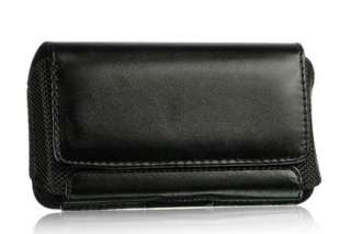 BLK LEATHER POUCH BELT CLIP POUCH CASE FOR HTC EVO 4G 3D PHONE 