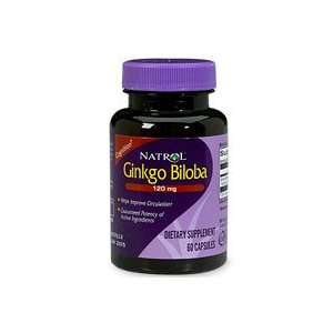  Natrol Ginkgo Biloba, 120mg Capsules 60ea Health 