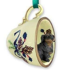  Black Doxie Teacup Christmas Ornament: Home & Kitchen