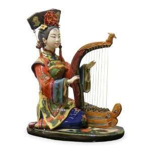  Chinese Porcelain Doll   Playing Harp
