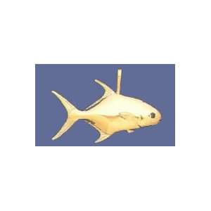 Peter Costello 14K Gold 45MM Permit Fish Nautical Pendant:  