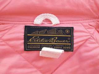 vintage EDDIE BAUER pink GOOSE DOWN long FULL LENGTH quilted ROBE COAT 