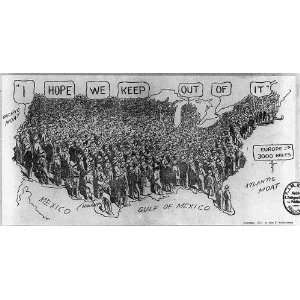  I Hope we keep out of it,Political Cartoon,WWI,1915 