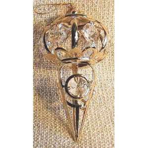   Gold Plated 4 Icicle Pendant Ornament or Suncatcher: Home & Kitchen