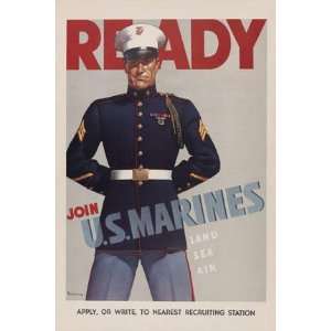  Ready     Join U.S. Marines 12x18 Giclee on canvas