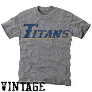 NCAA Cal State Fullerton Titans Ash Distressed Logo Vintage Tri Blend 