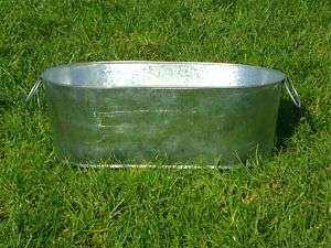 Large Oval Oblong Galvanized Wash Party Tub Drink Metal  