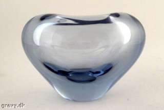 Holmegaard BIG Blue Heart Vase Per Lutken 1961  