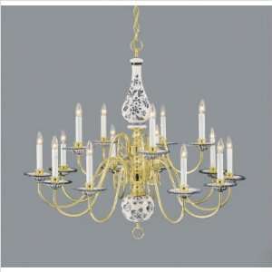 Delft Fifteen Light Chandelier Finish: Combination of Pewter and Blue