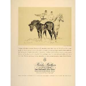 1937 Ad Brooks Brothers Clothing Horse Riding Horsemen   Original 