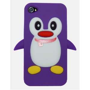  Purple Penguin Flexible Silicone Case (With Red Nose 