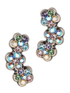 Floral Silver Plated Earrings Designed by Michal Negrin with 