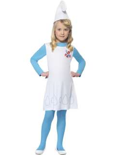 Smurfette Girls Fancy Dress Smurf Kids 80s Costume 3 12  