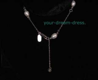 Fenaroli for Regalia Necklace White Freshwater Pearls Clear Beads New 