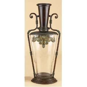  Elegant Metal Glass Decorative Vase: Home & Kitchen