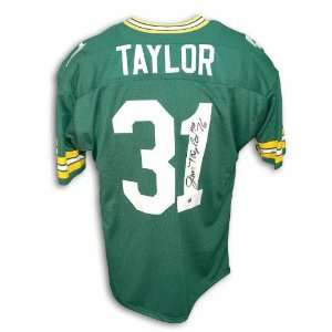  Autographed Jim Taylor Green Bay Packers Green Throwback 