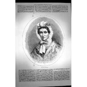    1872 Antique Portrait Lady Queen Saxony Old Print: Home & Kitchen