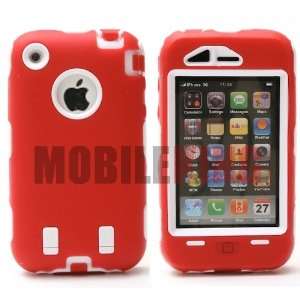   Cover on White Rugged Inner Hard Shell for Apple iPhone 3G / 3GS in