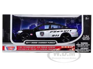 2011 DODGE CHARGER PURSUIT POLICE 1:24 DIECAST CAR MODEL BY MOTORMAX 