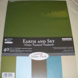 NEW Linen Textured Paper Cardstock 8.5 x 11 EARTH & SKY  