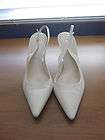 SERGIO ROSSI CREAM COLORED SLINGBACK HEELS MADE IN ITALY SIZE 38 1/2 