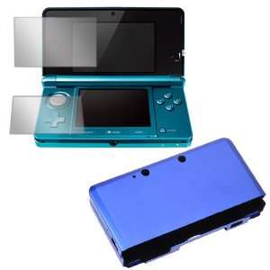 Blue Aluminum Hard Metal Cover Case + Clear LCD Screen Protector Film 