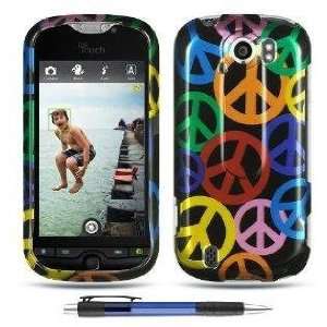 Colorful Peace Sign On Black Design Protector Hard Cover Case for HTC 