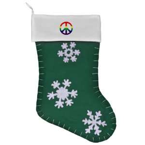   Christmas Stocking Green Rainbow Peace Symbol Sign: Everything Else