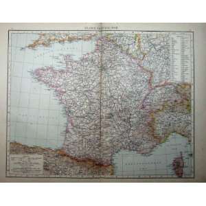 1896 MAP FRANCE CORSICA PARIS MARSEILLES BORDEAUX:  Home 