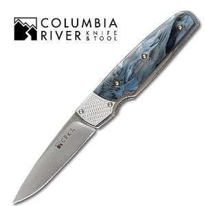 Columbia River Folding Knife Fulcrum Grey Black Swirl:  